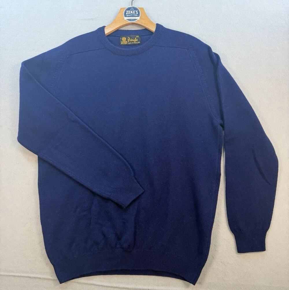 Men’s Vintage Wool Sweater Blue Make In Scotland. Scottish Clothing. Size 44. r